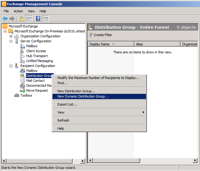 Exchange 2010 Dynamic Distribution&nbsp;Groups