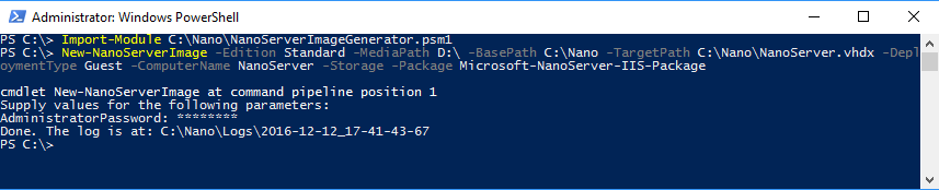 Windows Server 2016 Nano&nbsp;Kurulumu